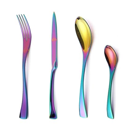 Ankamal Elec Juego de cubiertos de acero inoxidable Juego de ...