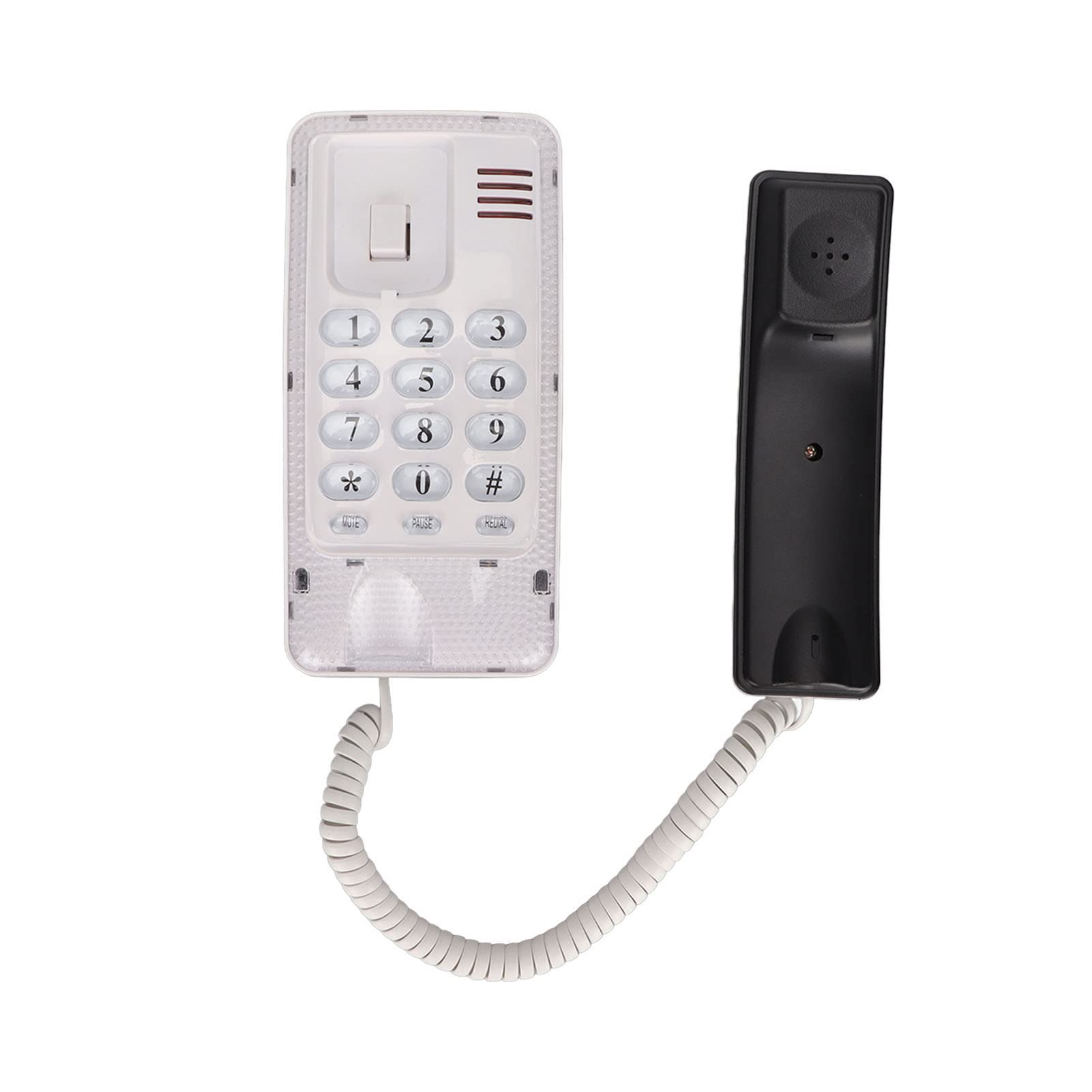 Elprico Corded Phones, Wired Landline Phone Multifunctional Pause Redial Portable House Corded Telephone with Quick Flash Function(White)