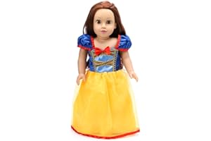 MIKYRA 18-Inch Girl Doll Clothes Princess Snow White Dress Costume Fits 18” Dolls (Snow White)