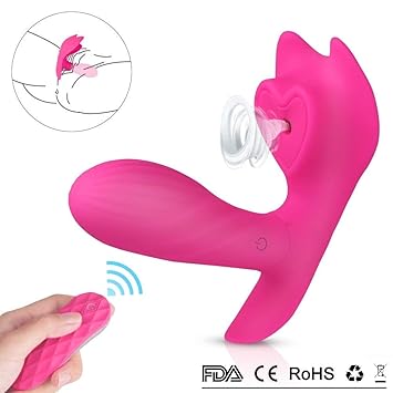 Sweet Heart -Butterfly Vibratoren für sie mit Sauger Funktion,G punkt Klitoris Stimulator, 6 Saugintensitäten und 10 Vibratio