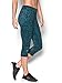 Under Armour Womens HeatGear® Armour Printed Capris Aqua Blue/Black Metallic Silver MD (US 8-10) 17