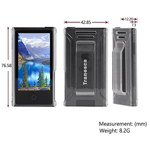iPod Nano 7 case,Tranesca iPod Nano 7th & 8th generation rubber cover shell case with belt clip - Frost Clear
