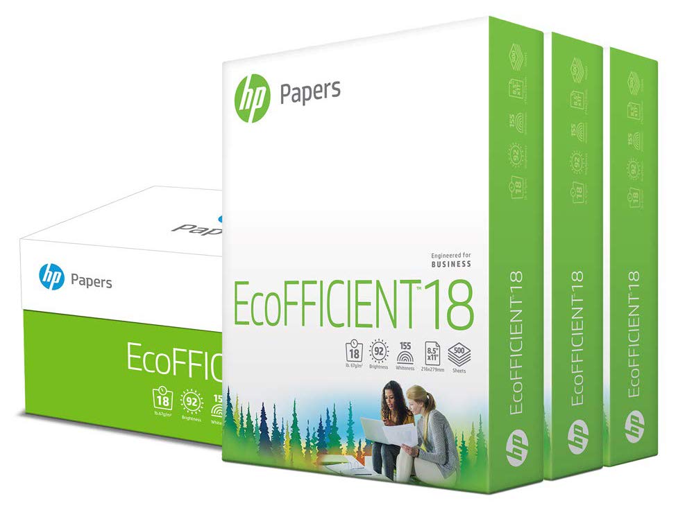 HP Printer Paper, EcoFFICIENT18 Paper, 8.5 x 11 Paper, Letter Size