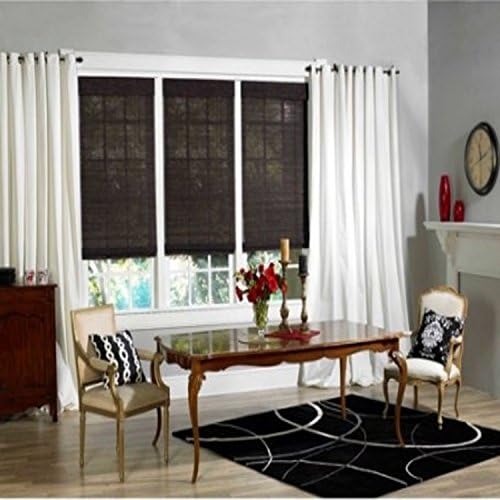 Elegant Light Filtering Design Royal Expresso Bamboo Roman Shade, 30" x 64"