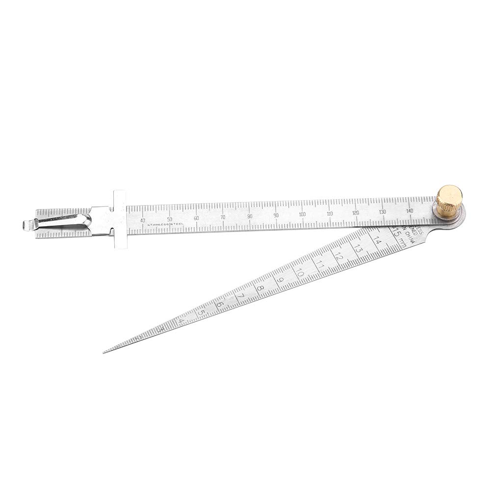Akozon Feeler Gauge, Stainless Steel Welding Taper Feeler Gauge Ruler Hole Inspection Tool 1-15mm