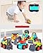 Leyic Pocket Car Toys, Sliding Vehicles Trucks Toy Sets for Baby Toddlers Over 18 Months – ( Set of 6: Bulldozer, Excavator, Dumper, Cement Mixer, Forklift, Road Roller)