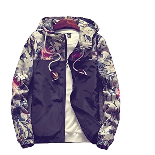 Banana BucketFloral Bomber Jacket Men Hip Hop Slim Fit Flowers Bomber Jacket Coat Men's Hooded Jackets