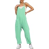 GTETKDE Womens Summer Casual Sleeveless Loose Spaghetti Strap Rompers Shorts Overalls Jumpsuits with Pockets 2025 Clothes