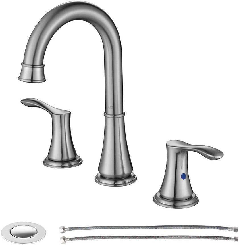 PARLOS Widespread Double Handles Bathroom Faucet with Pop Up Drain and
