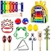 Musical Instruments for Toddlers Early Childhood iPlay iLearn 28 PC Percussion Set Cymbals Triangle with striker Rhythm Sticks Tambourine Maracas Castanets Bell Shakers Clacker-NEW VERSION July 2017