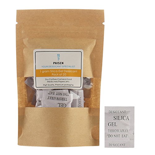 (20 packs) 1 Gram Silica Gel Dessicant Composite Paper Drying Desiccant Packets, High Efficient Dehumidifier Bags,Clear Moisture Gel Beads