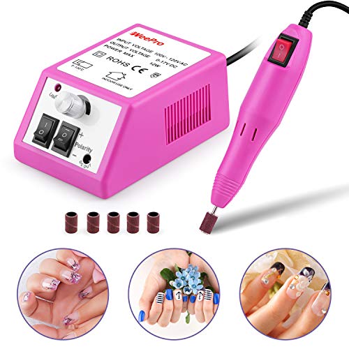 Nail Drill Machine Kit, WeePro Professional Electric Nail File Drill Remove & Polish Acrylic Nail & Gel Nail - Manicure Pedicure Polishing Shape Tool Set for Home Salon - Nail Art polisher Set for DIY
