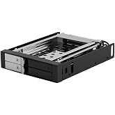 Kingwin Tray-Less Hot Swap Mobile Rack Cage for Dual 2.5" SSD/HDD. Hard Drive Backplane Enclosure, Supports SATA I/II/III &amp; SAS I/II 6 Gbps Performance