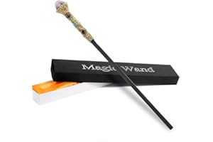 Bubbmi Witch Magic Wand with Crystal, Gemstone Wizard Halloween Christmas Cosplay Accessories Sorcerer Collection Witchcraft Props with Gift Box (Dark Purple 1)