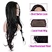 Fyonas Hair Long Wavy Lace Front Wigs for Women Natural Looking Wave Guleless Wig Half Hand Tied Heat Resistant Synthetic Fiber (22 Inch,Black Color)
