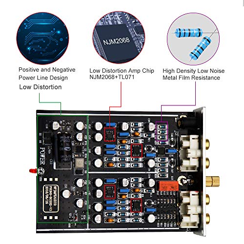 FX AUDIO MM/MC Phono Preamp Turntable Preamplifier RIAA Amplified Line