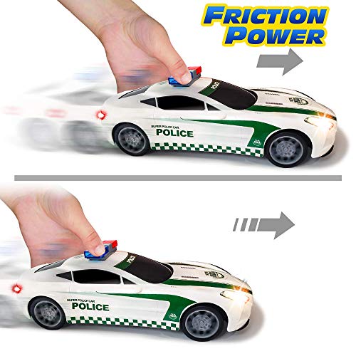 ArtCreativity LightUp Police Car with LED Headlights, Taillights and
