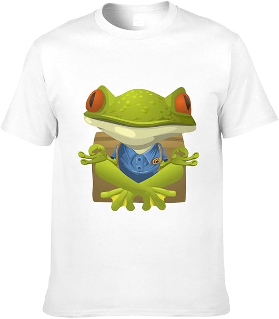 Amazon Co Jp Tシャツ メンズ かえる あぐら 面白い おしゃれ 半袖 コットン おもしろtシャツ 大きいサイズ 白tシャツ Bolaco 服 ファッション小物