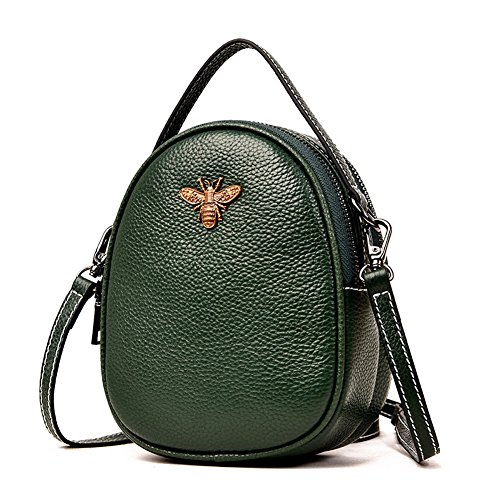 Toniker Genuine Leather Small Crossbody Bag Multi-Pockets Bee Series Cell Phone Purse Wallet for Women