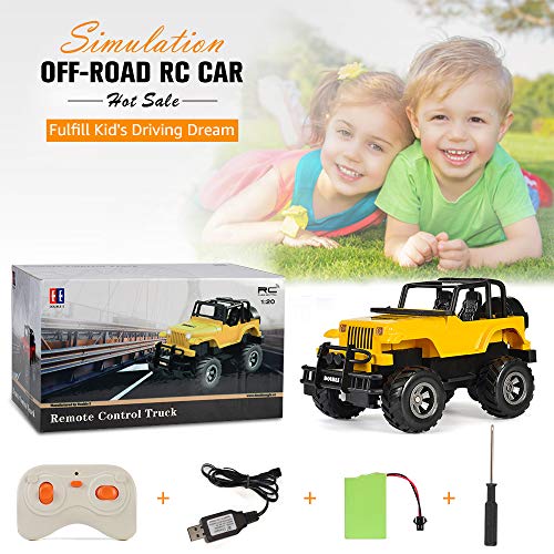 RC Truck 1/20 Remote Control Car Convertible Buggy 2.4Ghz with Head Lights Tail Lights Rechareable Battery for Boys Girls Kids 3 4 5 6 7 8 9 10 Years Old