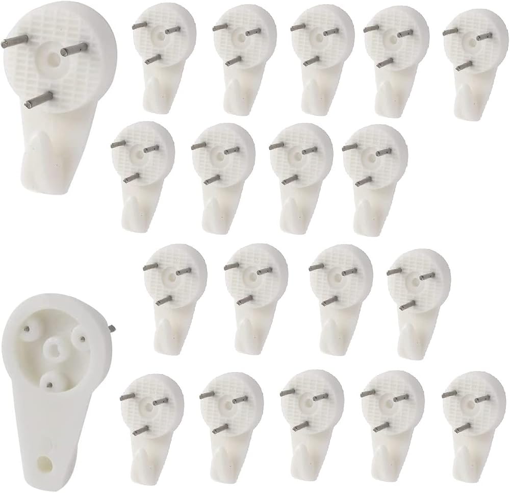 Merriway BH00093 20 Pcs Medium 30mm White Nylon Non-Trace Drywall Picture