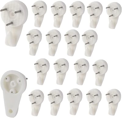 Merriway BH00093 20 Pcs Medium 30mm White Nylon Non-Trace Drywall Picture