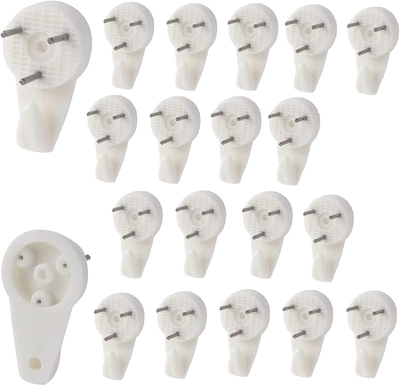 Merriway BH00093 20 Pcs Medium 30mm White Nylon Non-Trace Drywall Picture
