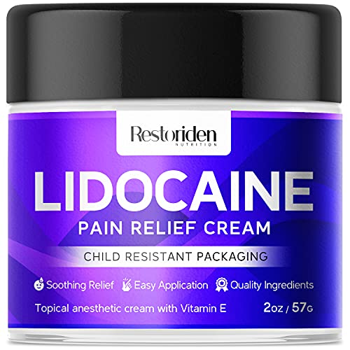 Restoriden Lidocaine Numbing Cream Topical Anesthetic with Vitamin E