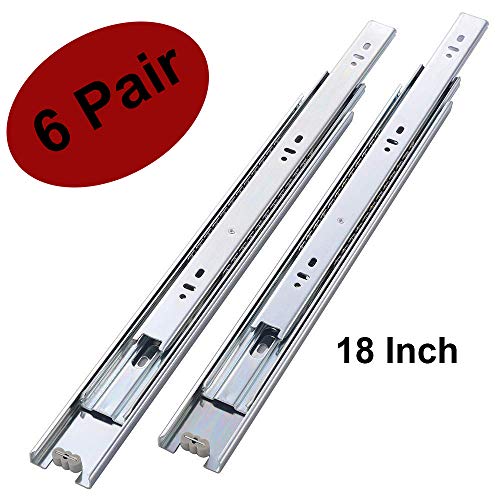 6 Pair of 18 Inch Full Extension Side Mount Ball Bearing Sliding Drawer Slides, Available in 10", 12", 14", 16", 18" and 20" Lengths - Thumbnail 7