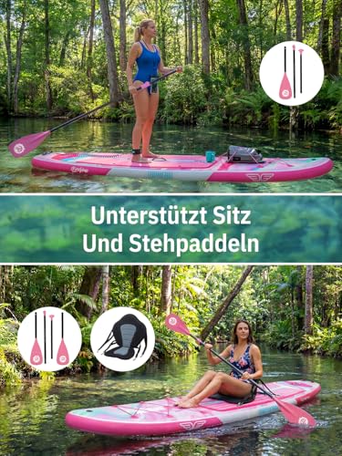 Niphean (Extra Large) Stand Up Paddling Board, SUP for 2+1 People/Families, SUP Board with (Beginners) Balancing Wings, Waterproof Mobile Phone Case, Stand Up Paddle Board for Adults, Gift Ideas