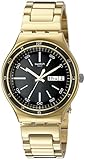 Swatch Unisex YGG705G Charcoal Medal Yellow Analog Display Quartz Gold Watch