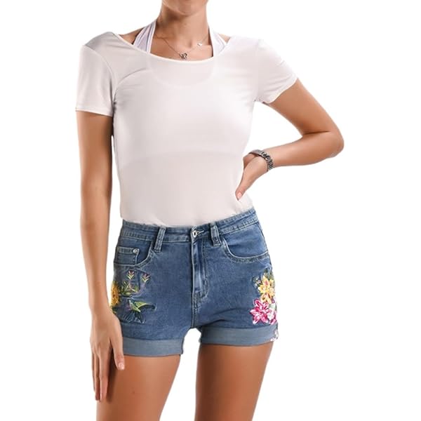 Short En Jean Femme Noisy May Katy - Coupe Slim, Zip + Bouton, 99% Coton, Uni