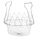 Deep Fry Basket - Stainless Steel Foldable Strainer Basket Colander - Cooking Basket for Frying, Steaming, Straining, Rinsing, 9 x 3.35 x 9 Inches