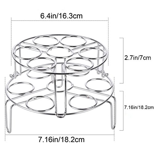 Toplife Multiple Stackable Stainless Steel Egg Steamer Rack for Instant Pot and Pressure Cooker - Thumbnail 2