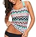 Samefar Womens One Piece Zigzag Print Y Back Tankini Swimsuit Top (Only Top) (Szie S-XXL)