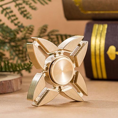 PUTAOINFO Copper Mental Hand Spinner Four Sides Hollow Fidget Ceramic EDC Finger Desk Focus Toys