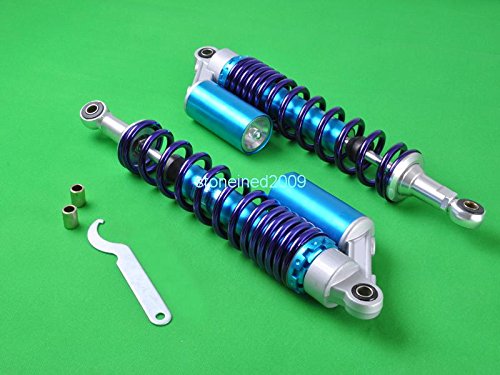 Wotefusi Motorcycle New Pair Blue 15 3/4" 400mm Round Ends Air Gas Shock Absorbers Replacement Universal Fit For Honda Suzuki Kawasaki Yamaha Ducati Scooter ATV Quad Dirt Sport Bike Go Kart