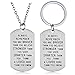 Nzztont 2PCs Inspirational Gifts For Friends Always Remember You Are Braver Stronger And Smarter Necklace Keychain Set