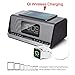 iHome Ibn350 Alarm Clock FM NFC Bluetooth Radio with Lightning iPhone QI Wireless Charging Dock Station for iPhone Xs, Max, XR, X, iPhone 8/7/6 Plus USB Port to Charge Any USB Device