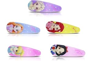 EMIFUNNY Princess Hair Clips for Girls,Cute Barrettes Women Metal Snap Hair Clips Accessories Hair Gift for Girls 5 Pieces