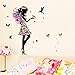 Wall Sticker, Hatop Angel Wings Beautiful Girl Flowers Butterfly DIY Wall Stickers Removable Home Decoration Living Room Bedroom Girl's Room Decor