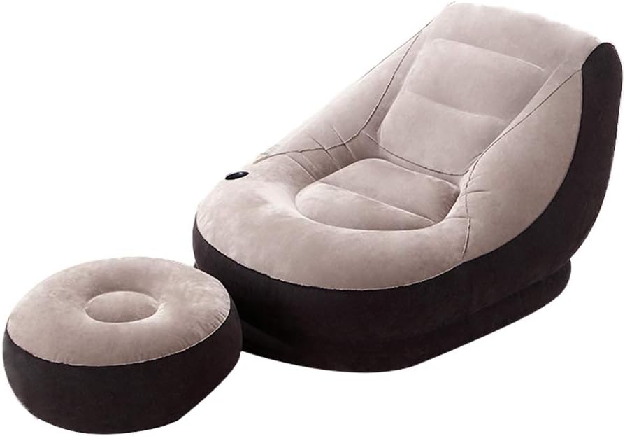 Inflatable Lounge Chair with Blow Up Chaise Lounge Portable Lazy Sofa