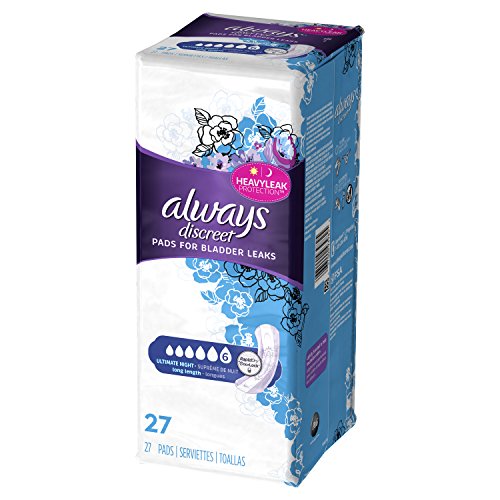 Always Discreet, Incontinence Pads for Women, Extra Heavy Long, 27 Count Pricepulse