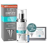 MD Complete DARK SPOT Corrector IMPROVED FORMULA + Bonus RETINOL Vitamin C Serum + 3-Day BOOSTER Pack, active ingredient Hydroquinone 2%, RETINOL, VITAMIN C, Niacinamide, Cranberry and Borage Seed Oil