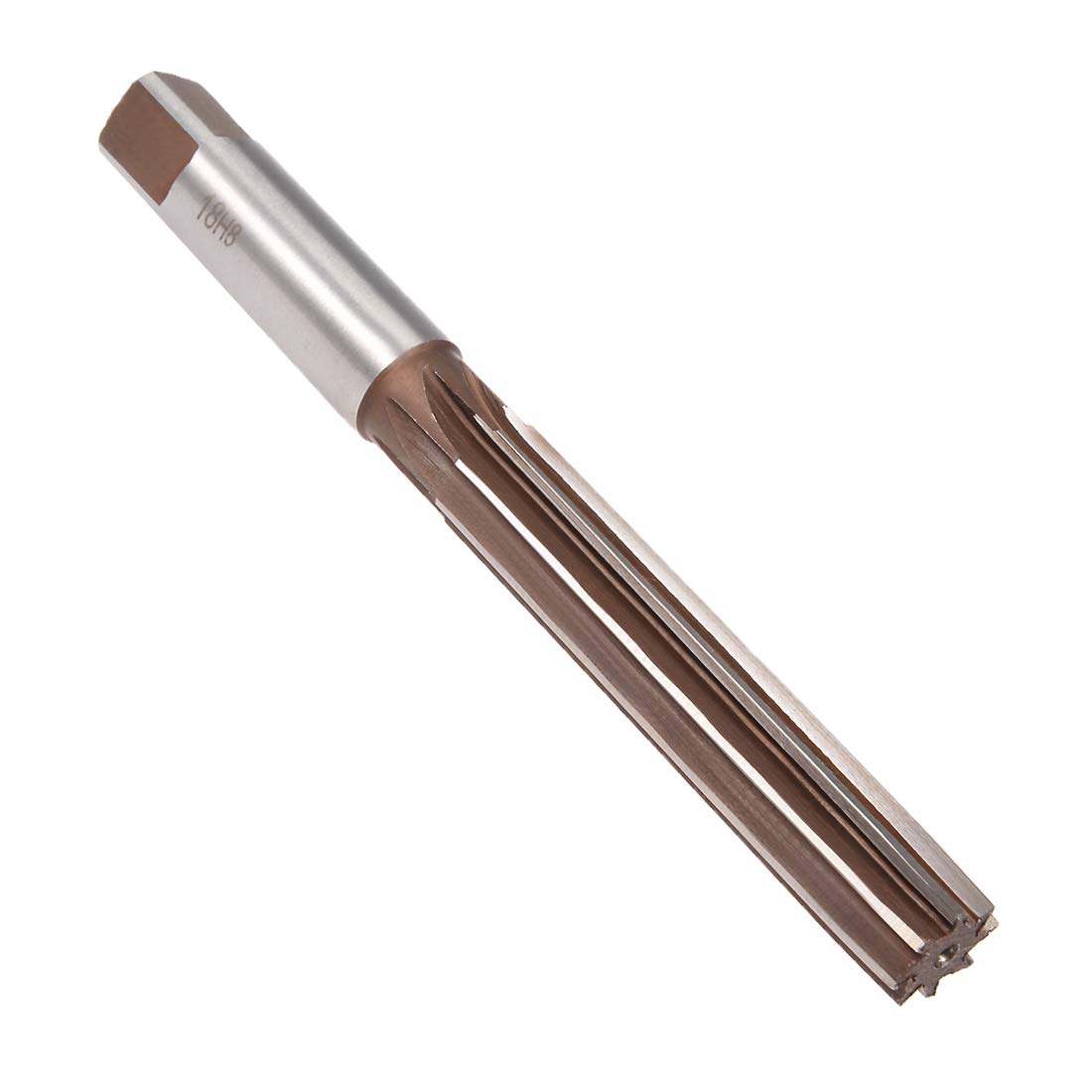 sourcing map Hand Reamer 18mm Alloy Tool Steel H8 8 Straight Flutes Hand Milling Cutter Tool Metric Reaming Drill Bit for Metal