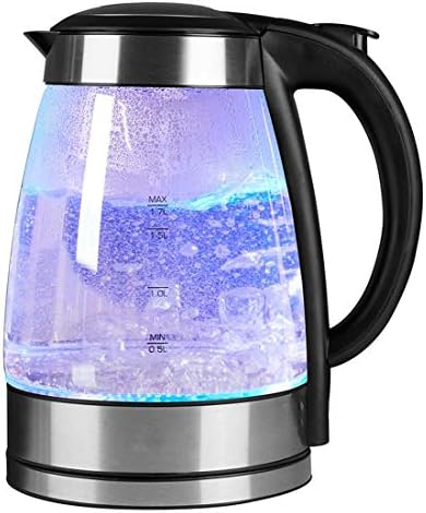 casemantra Electric Kettle - Tea Kettle Glass Electric Kettle Electric Tea Kettle, Fast Heating 1.8 Liter Cordless Electric Water Kettle with Blue Led, Boil Dry Protection & Automatic Shutoff