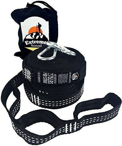 Hammock Tree Straps (Set of 2)--Fits All Hammocks (Black, 11)