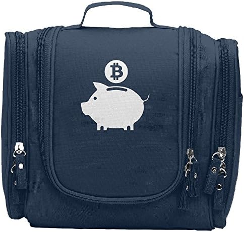 Piggy Bitcoin Zipper Closure Cosmetic Bag Toiletry Bag For Women Girls