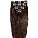 Standard Weft 22 Inch 110g Dark Brown Clip in 100% Real Remy Human Hair Extensions 8 Pieces 18 Clips
