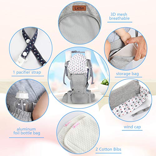 Lictin Baby Carrier 6in1 Ergonomic Backpack Carry for Infants from 3
